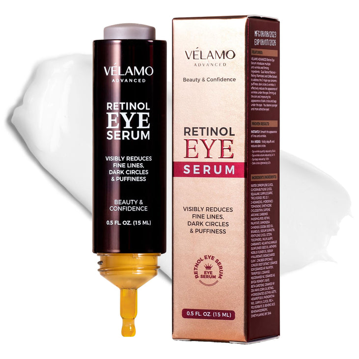 Retinol Eye Cream Anti Aging: Under Eye Cream for Dark Circles and Puffiness Bags - Retinol Eye Serum - Under Eye Serum with Caffeine and Hyaluronic Acid - Visibly Reduces Wrinkles Fine Lines(15ML)